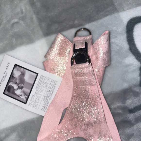 Susan lanci Puppy Pink Glitzerati Nouveau Bow Step In Harness 🎀🎀 - Picture 3 of 4